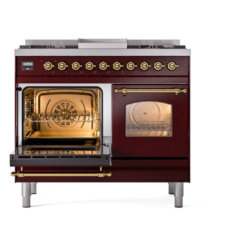 Nostalgie II 40 inch Dual Fuel Range with Double Ovens, 6 Burners and Griddle UPD40FNMPBUGLP