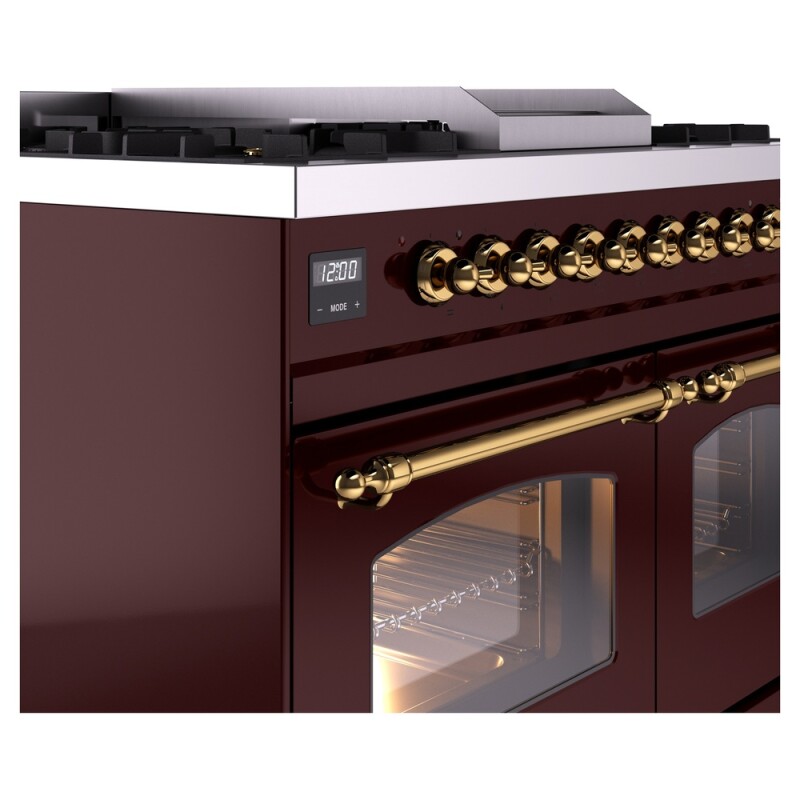Nostalgie II 40 inch Dual Fuel Range with Double Ovens, 6 Burners and Griddle UPD40FNMPBUGLP