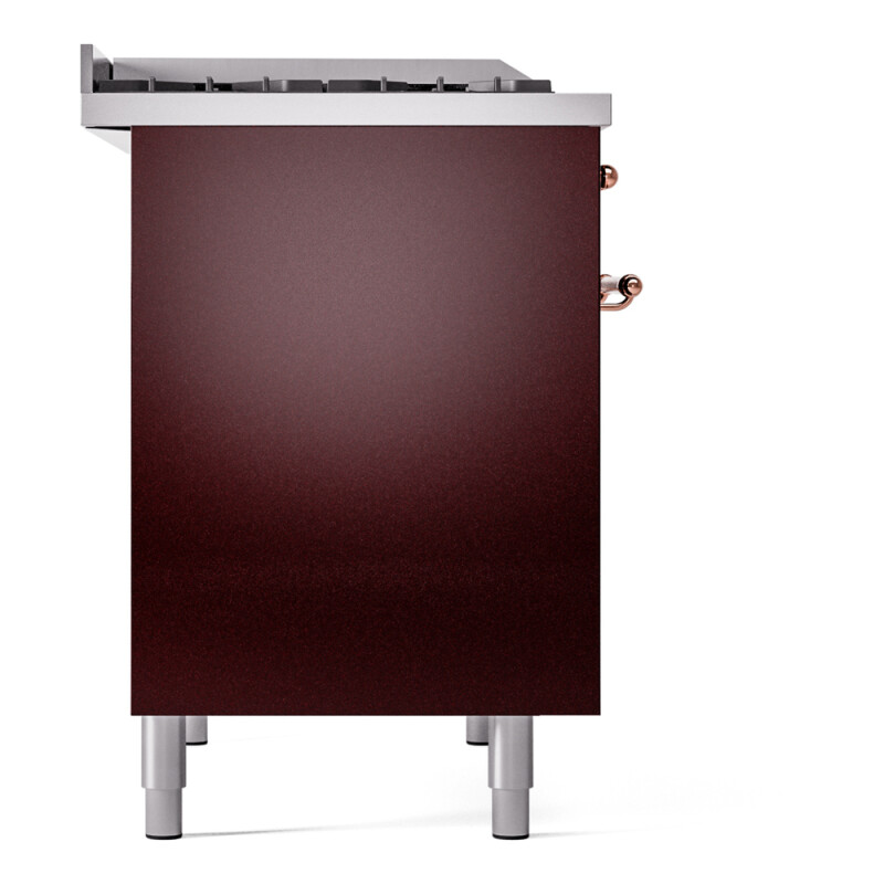 Nostalgie II 40 UPD40FNMPBUP Freestanding Dual Fuel Range with 6 Sealed Burners with Griddle Double Oven with Triple Glass Door with Copper knobs UPD40FNMPBUPLP