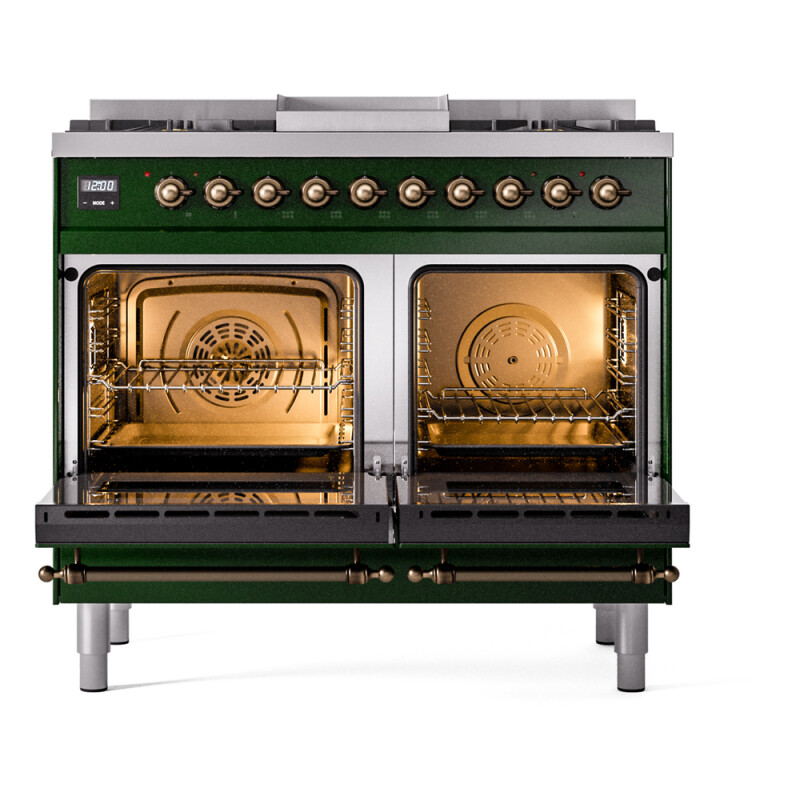 Nostalgie II 40 inch Dual Fuel Range with Double Ovens, 6 Burners and Griddle UPD40FNMPEGB