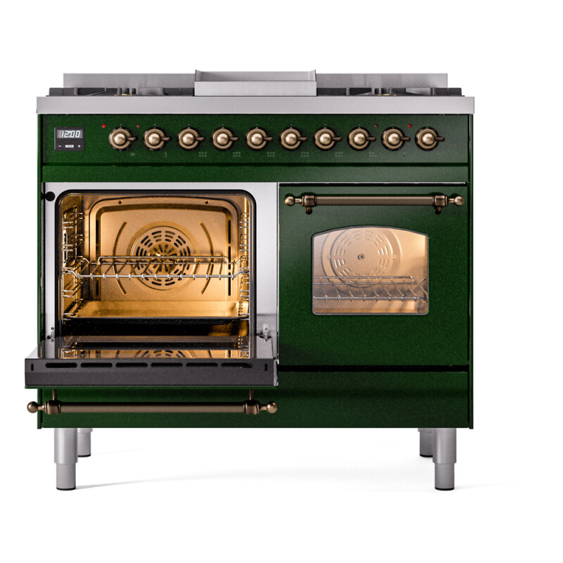 Nostalgie II 40 inch Dual Fuel Range with Double Ovens, 6 Burners and Griddle UPD40FNMPEGB