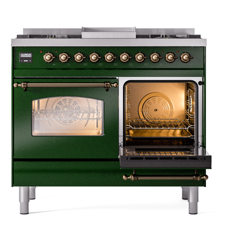 Nostalgie II 40 inch Dual Fuel Range with Double Ovens, 6 Burners and Griddle UPD40FNMPEGB