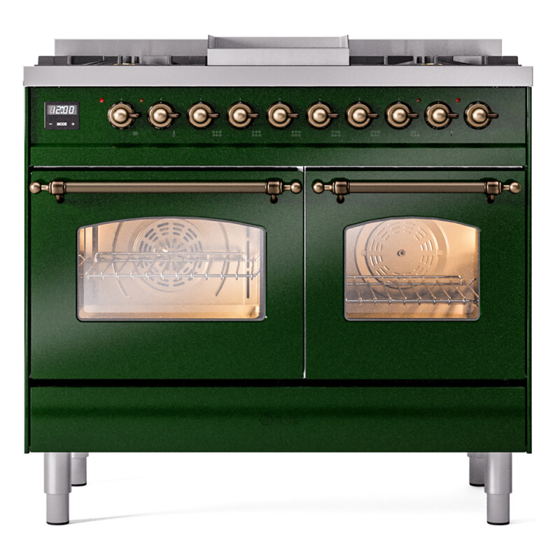 Nostalgie II 40 inch Dual Fuel Range with Double Ovens, 6 Burners and Griddle UPD40FNMPEGBLP