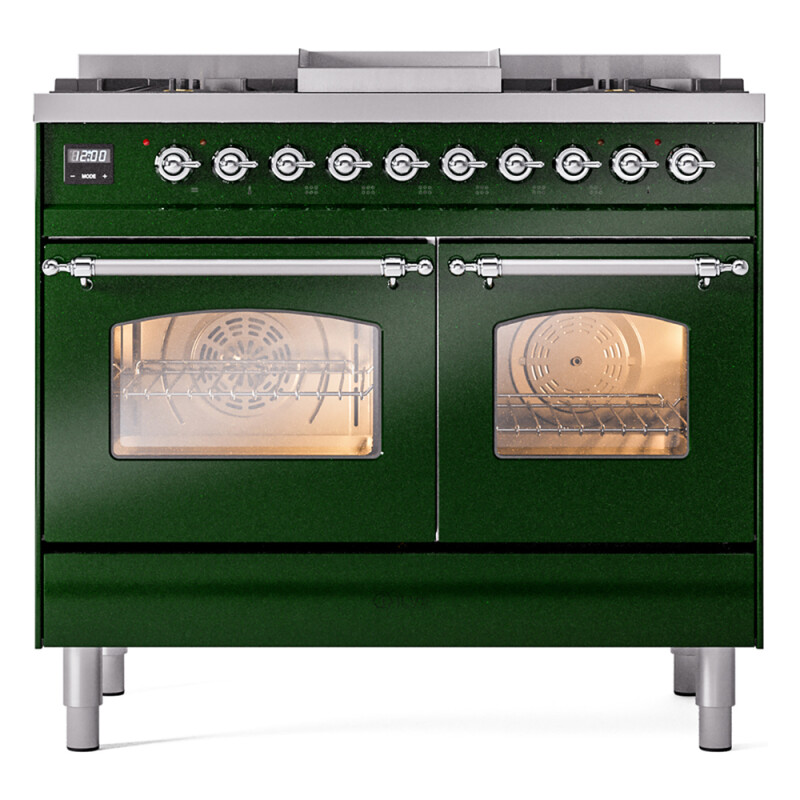 Nostalgie II 40 inch Dual Fuel Range with Double Ovens, 6 Burners and Griddle UPD40FNMPEGC