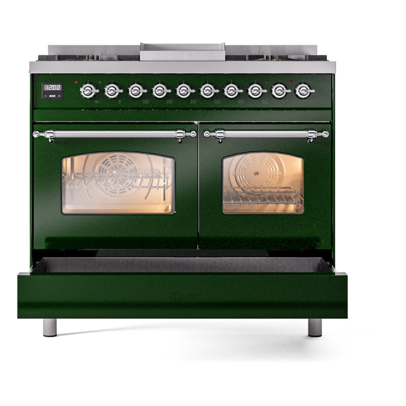 Nostalgie II 40 inch Dual Fuel Range with Double Ovens, 6 Burners and Griddle UPD40FNMPEGC