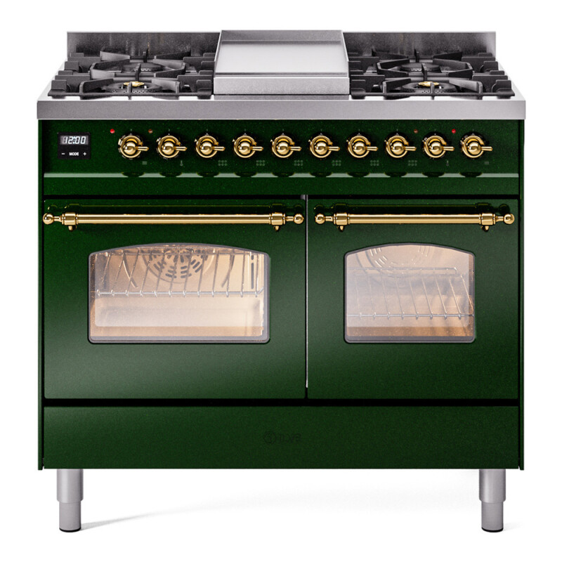 Nostalgie II 40 inch Dual Fuel Range with Double Ovens, 6 Burners and Griddle UPD40FNMPEGG
