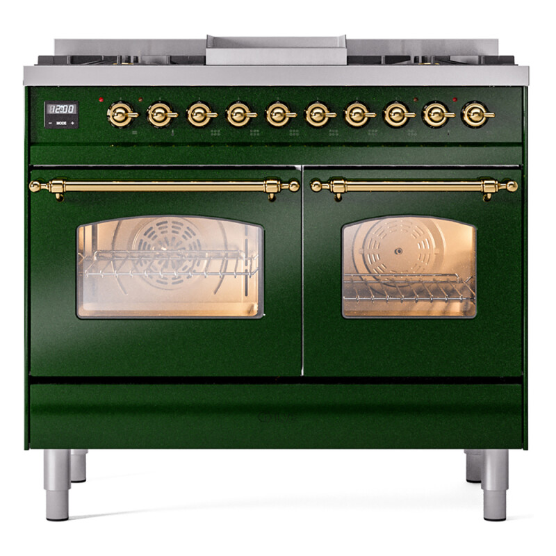 Nostalgie II 40 inch Dual Fuel Range with Double Ovens, 6 Burners and Griddle UPD40FNMPEGG
