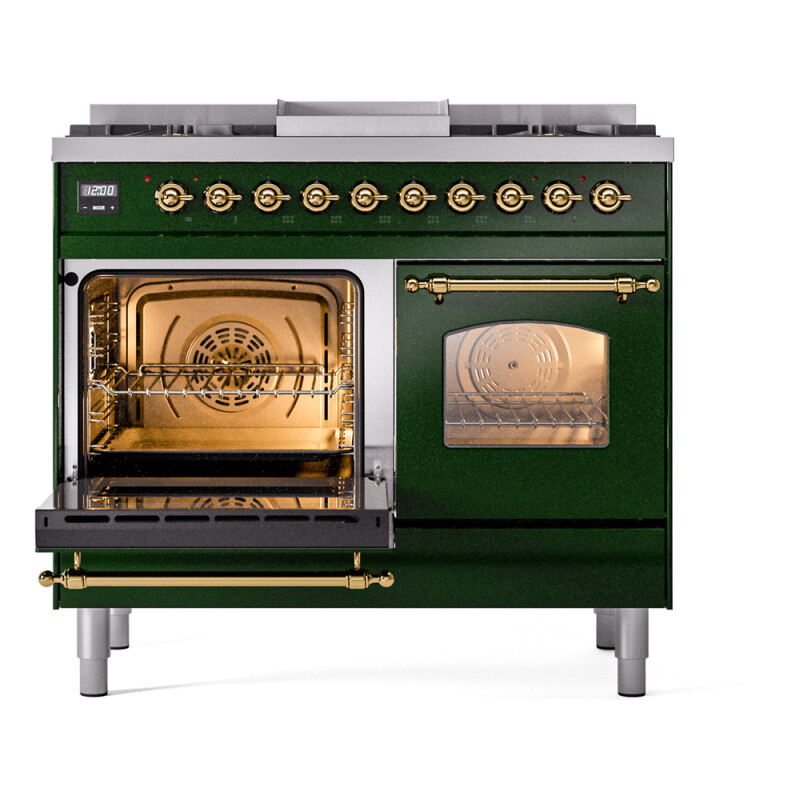 Nostalgie II 40 inch Dual Fuel Range with Double Ovens, 6 Burners and Griddle UPD40FNMPEGG