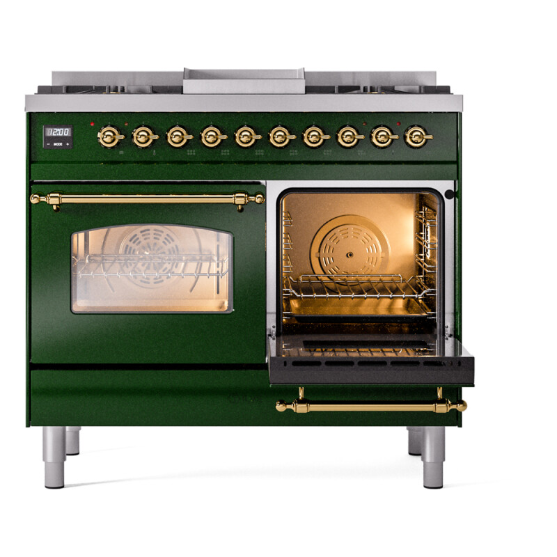 Nostalgie II 40 inch Dual Fuel Range with Double Ovens, 6 Burners and Griddle UPD40FNMPEGGLP