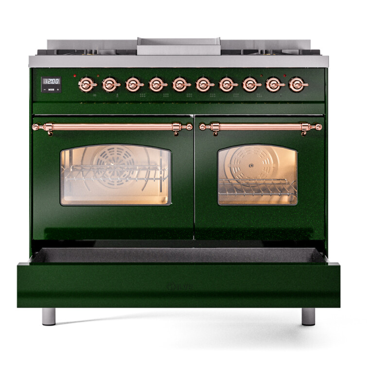 Nostalgie II 40 inch Dual Fuel Range with Double Ovens, 6 Burners and Griddle UPD40FNMPEGP