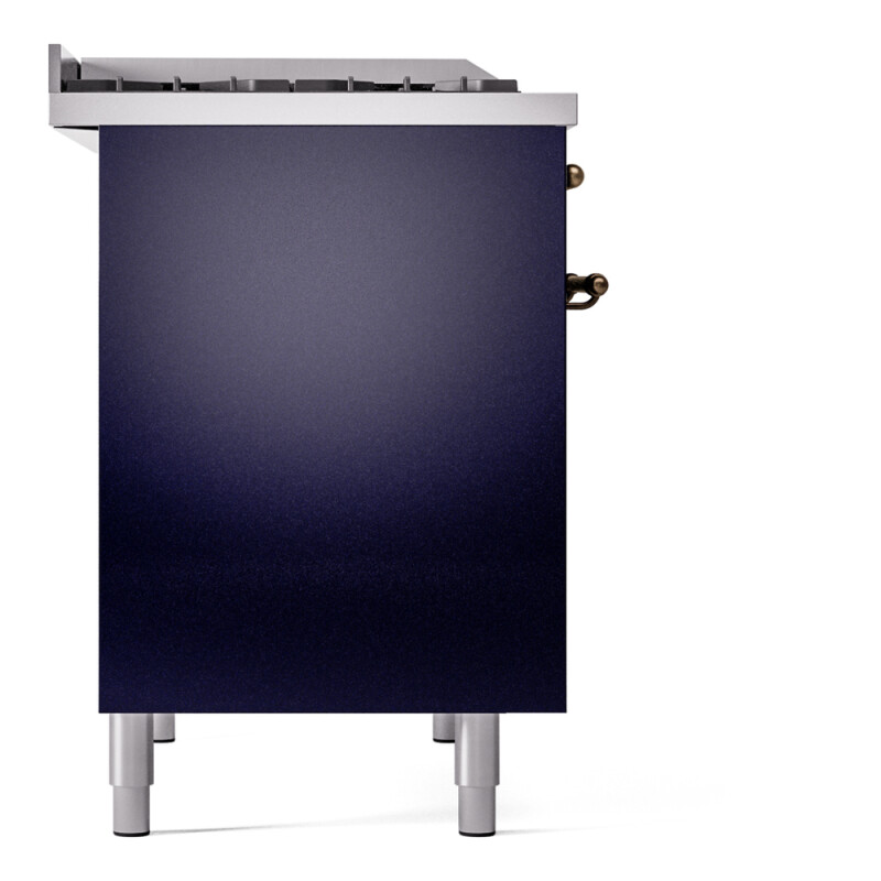 Nostalgie II 40 UPD40FNMPMBB Freestanding Dual Fuel Range with 6 Sealed Burners with Griddle Double Oven with Triple Glass Door with Bronze knobs UPD40FNMPMBB