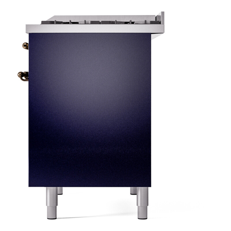 Nostalgie II 40 UPD40FNMPMBB Freestanding Dual Fuel Range with 6 Sealed Burners with Griddle Double Oven with Triple Glass Door with Bronze knobs UPD40FNMPMBBLP