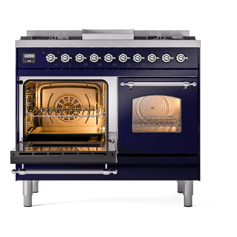 Nostalgie II 40 inch Dual Fuel Range with Double Ovens, 6 Burners and Griddle UPD40FNMPMBC