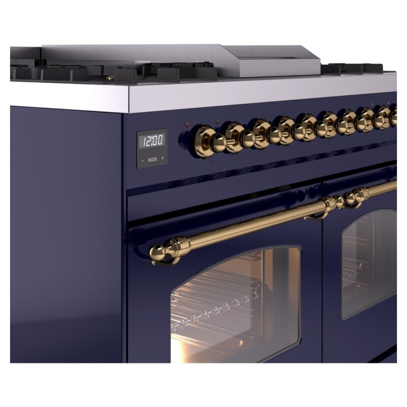 Nostalgie II 40 inch Dual Fuel Range with Double Ovens, 6 Burners and Griddle UPD40FNMPMBG