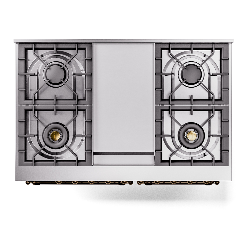 Nostalgie II 40 inch Dual Fuel Range with Double Ovens, 6 Burners and Griddle UPD40FNMPMGBLP