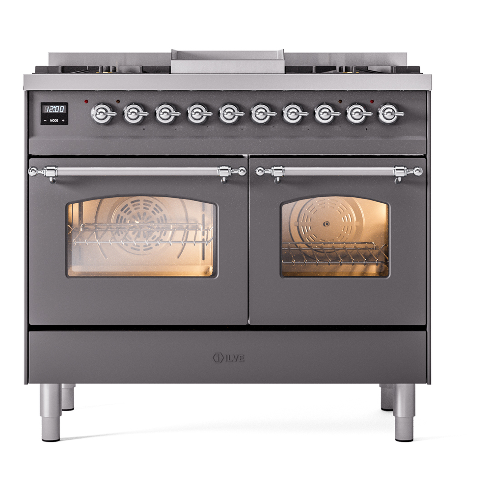 Nostalgie II 40 inch Dual Fuel Range with Double Ovens, 6 Burners and Griddle UPD40FNMPMGC