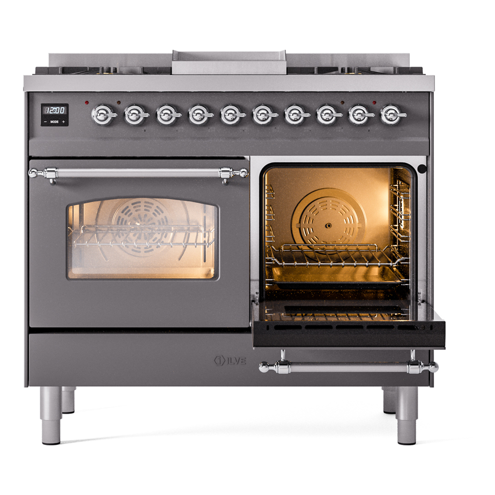 Nostalgie II 40 inch Dual Fuel Range with Double Ovens, 6 Burners and Griddle UPD40FNMPMGC