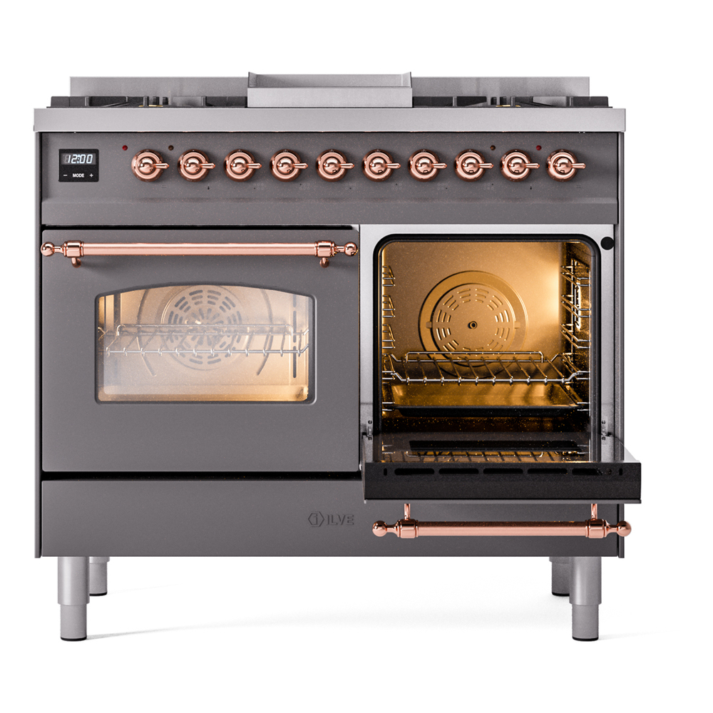 Nostalgie II 40 inch Dual Fuel Range with Double Ovens, 6 Burners and Griddle UPD40FNMPMGP