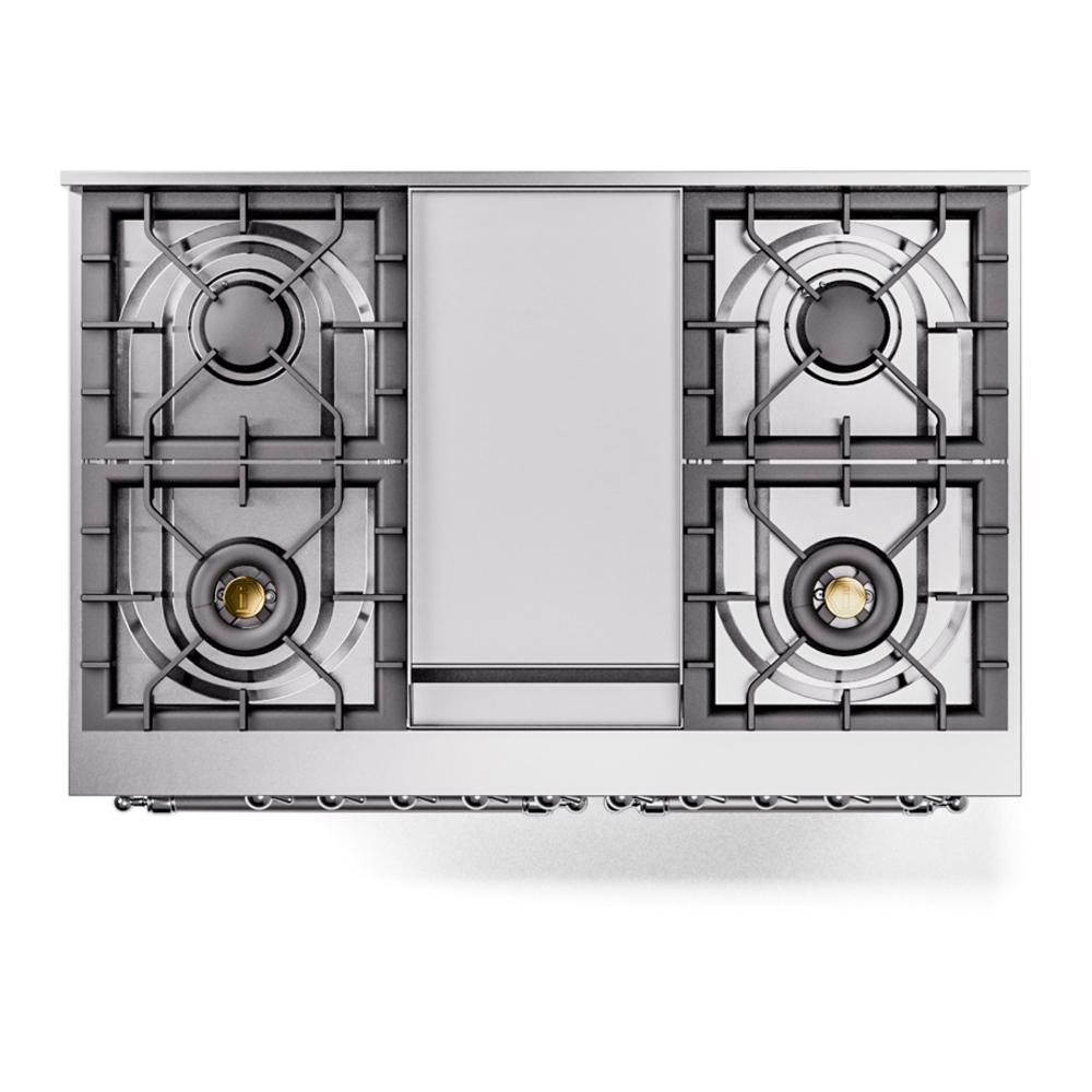 Nostalgie II 40 inch Dual Fuel Range with Double Ovens, 6 Burners and Griddle UPD40FNMPRACLP