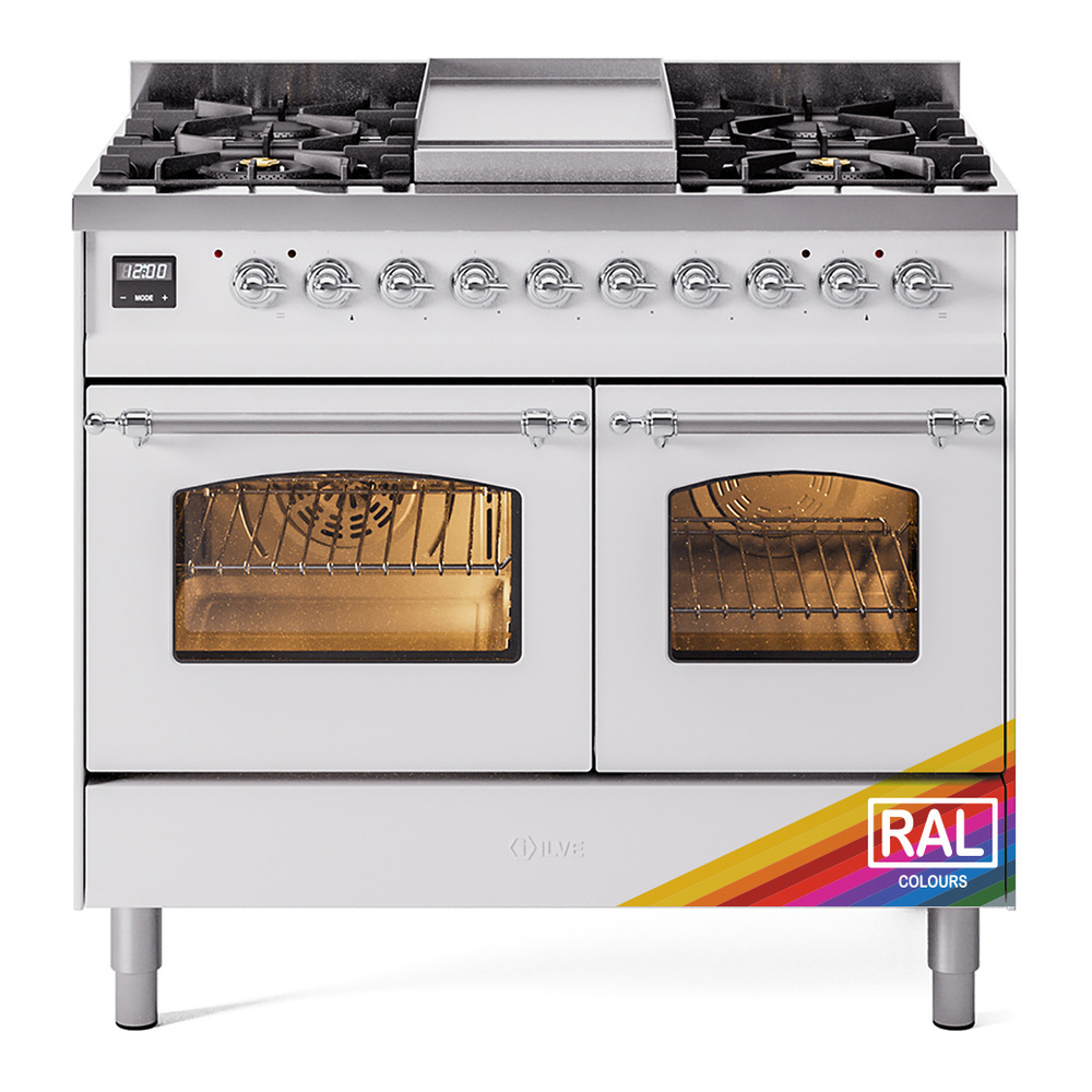 Nostalgie II 40 inch Dual Fuel Range with Double Ovens, 6 Burners and Griddle UPD40FNMPRAC