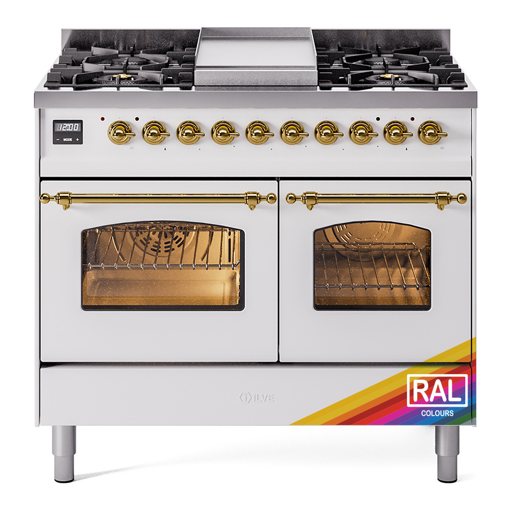 Nostalgie II 40 inch Dual Fuel Range with Double Ovens, 6 Burners and Griddle UPD40FNMPRAG