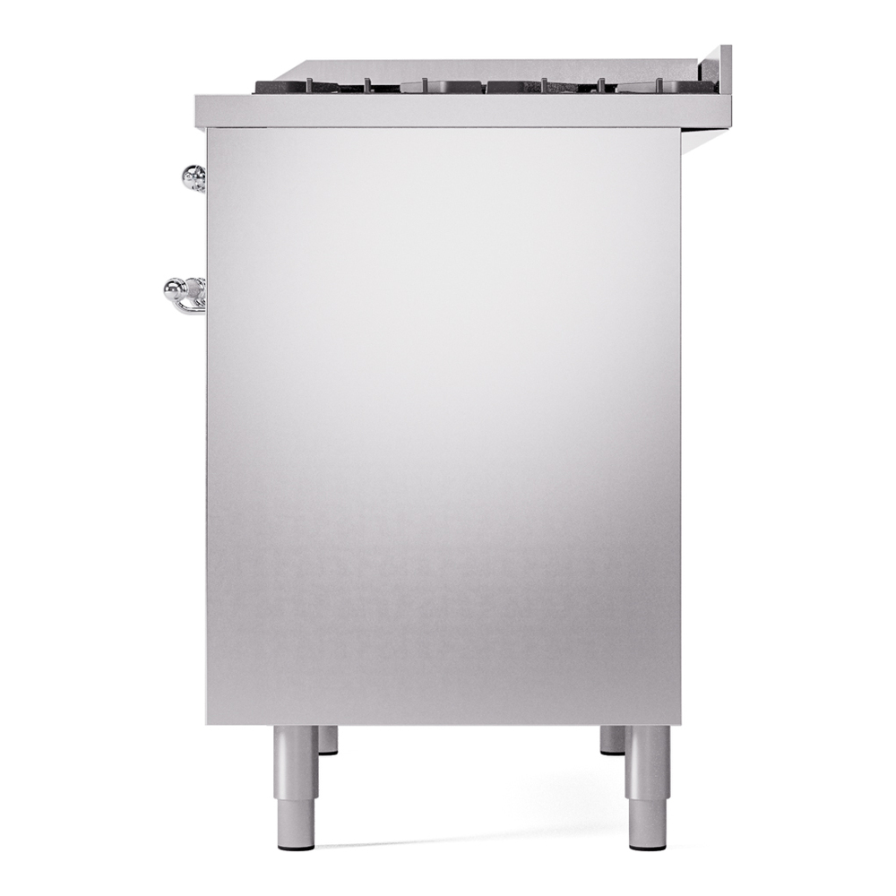 Nostalgie II 40 UPD40FNMPSSC Freestanding Dual Fuel Range with 6 Sealed Burners with Griddle Double Oven with Triple Glass Door with Chrome knobs UPD40FNMPSSCLP