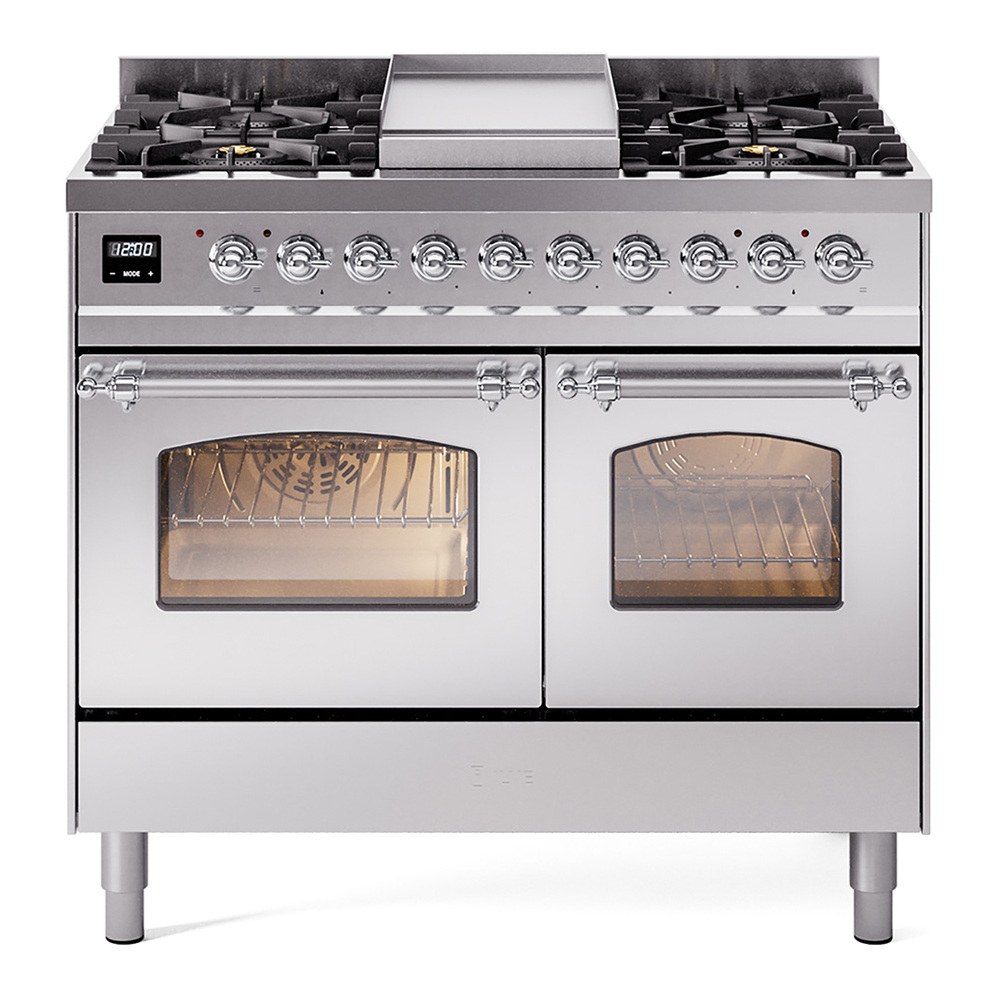 Nostalgie II 40 inch Dual Fuel Range with Double Ovens, 6 Burners and Griddle UPD40FNMPSSC