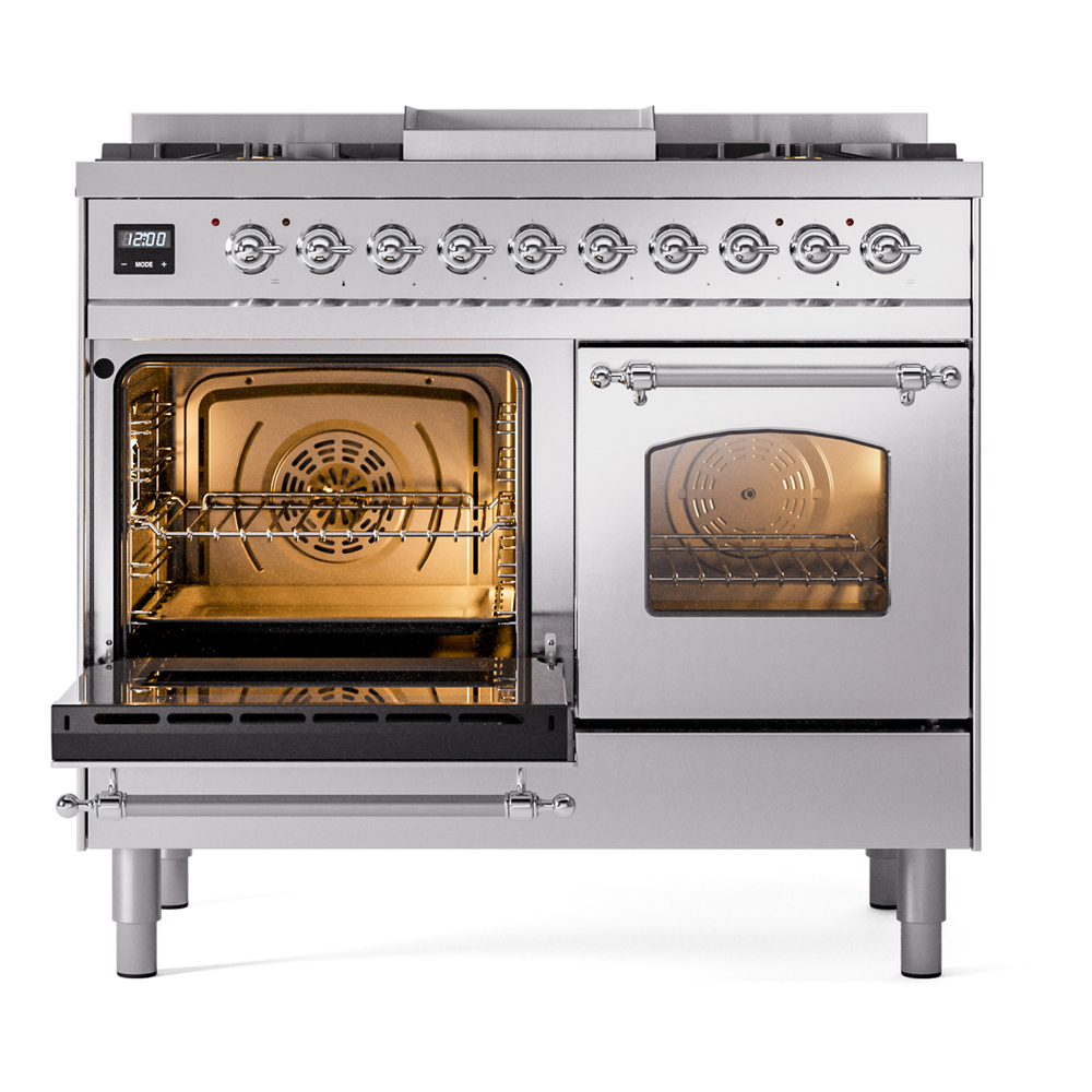 Nostalgie II 40 inch Dual Fuel Range with Double Ovens, 6 Burners and Griddle UPD40FNMPSSC