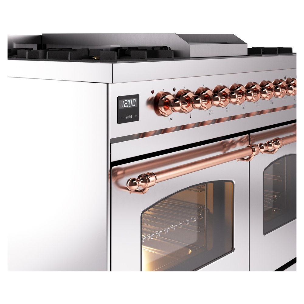 Nostalgie II 40 inch Dual Fuel Range with Double Ovens, 6 Burners and Griddle UPD40FNMPSSPLP