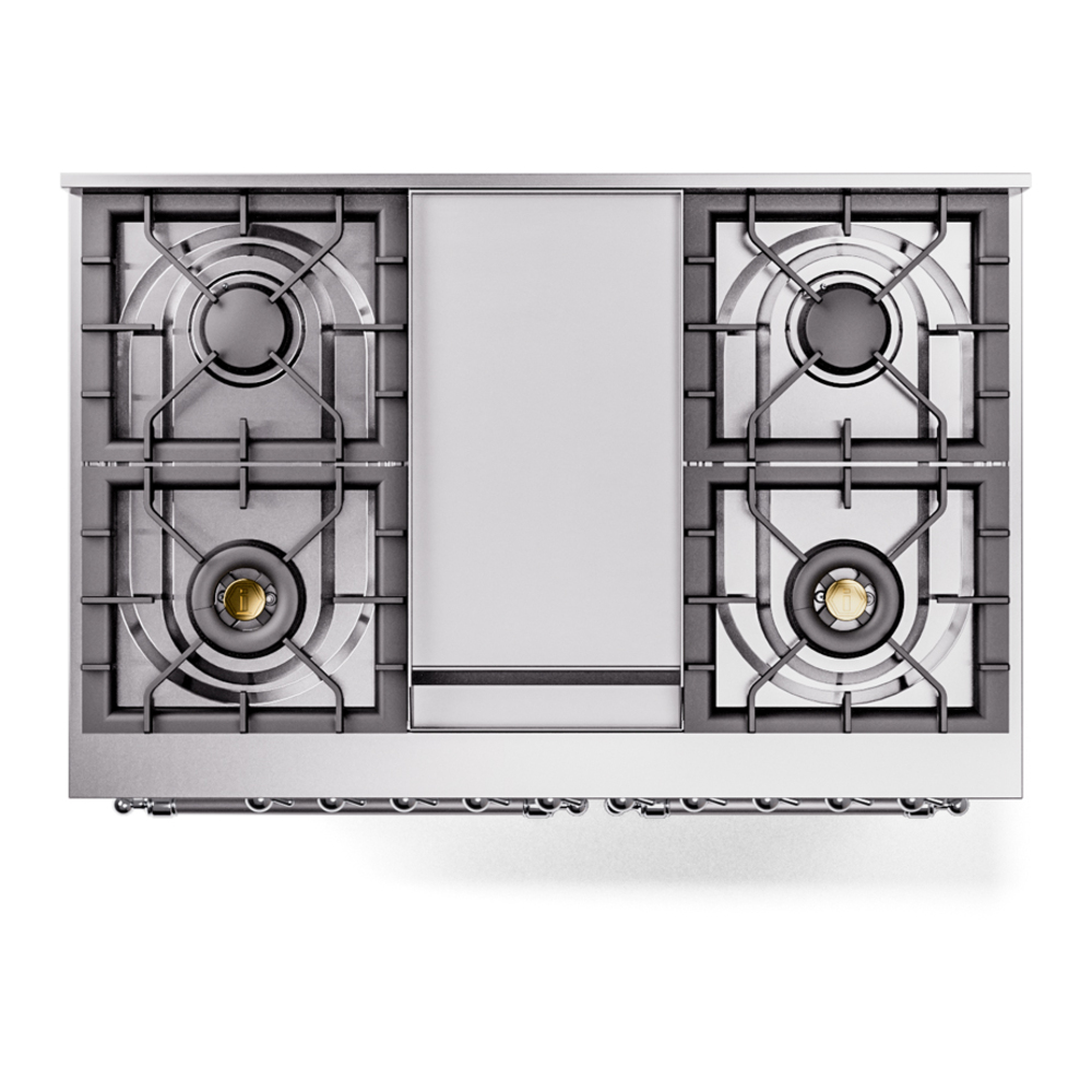 Nostalgie II 40 inch Dual Fuel Range with Double Ovens, 6 Burners and Griddle UPD40FNMPWHC