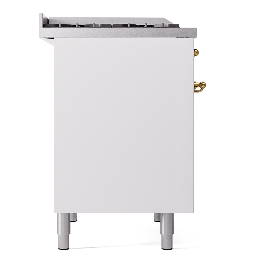 Nostalgie II 40 inch Dual Fuel Range with Double Ovens, 6 Burners and Griddle UPD40FNMPWHGLP