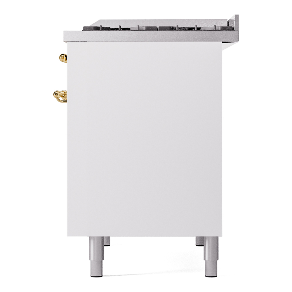 Nostalgie II 40 inch Dual Fuel Range with Double Ovens, 6 Burners and Griddle UPD40FNMPWHGLP