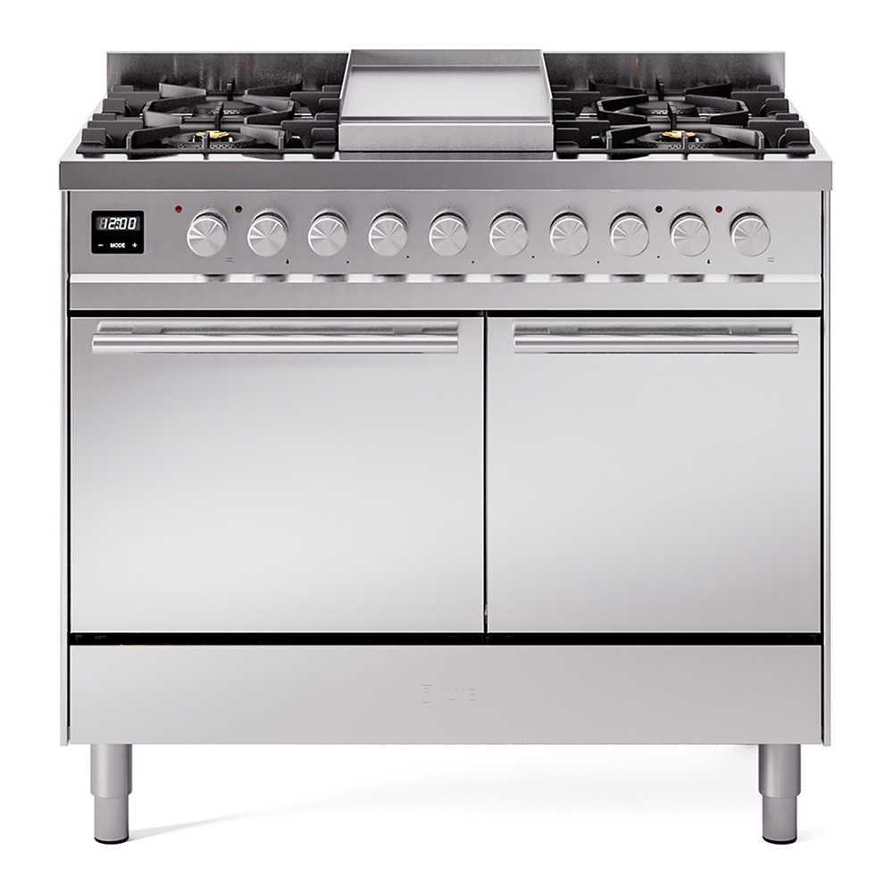 Professional Plus II 40 UPD40FQMPSS Freestanding Dual Fuel Range with 6 Sealed Burners with Griddle Double Oven with Solid Door UPD40FQMPSSLP