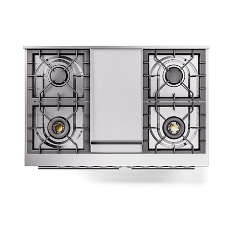 Professional Plus II 40 UPD40FQMPSS Freestanding Dual Fuel Range with 6 Sealed Burners with Griddle Double Oven with Solid Door UPD40FQMPSSLP