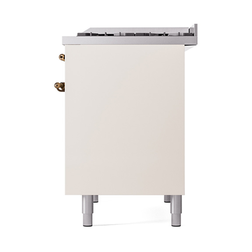 Nostalgie II 40 UPD40FQNMPAWB Freestanding Dual Fuel Range with 6 Sealed Burners with Griddle Double Oven with Solid Door with Bronze knobs UPD40FQNMPAWBLP