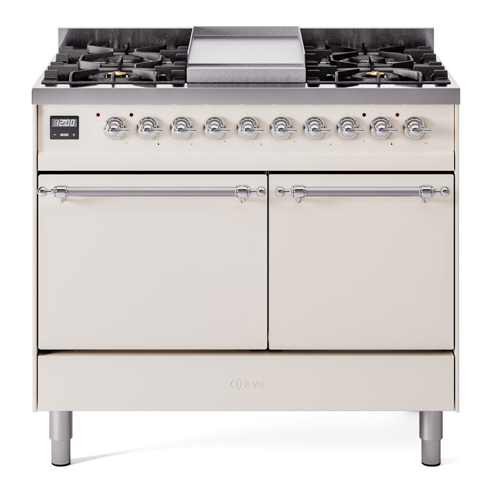 Nostalgie II 40 inch Dual Fuel Range with Double Ovens, 6 Burners and Griddle UPD40FQNMPAWC