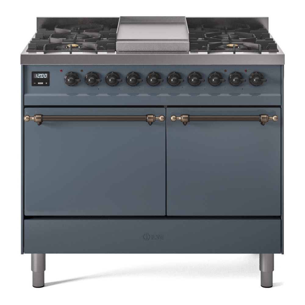 Nostalgie II 40 inch Dual Fuel Range with Double Ovens, 6 Burners and Griddle UPD40FQNMPBGB