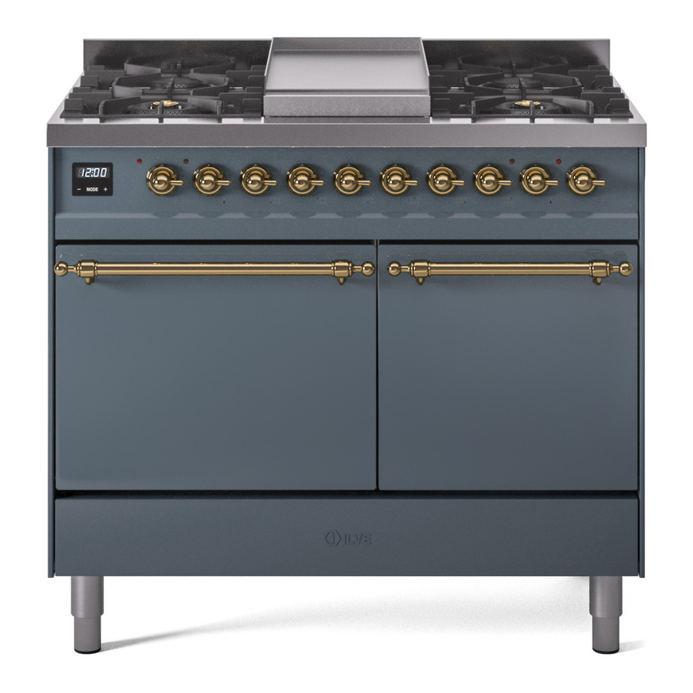 Nostalgie II 40 inch Dual Fuel Range with Double Ovens, 6 Burners and Griddle UPD40FQNMPBGG