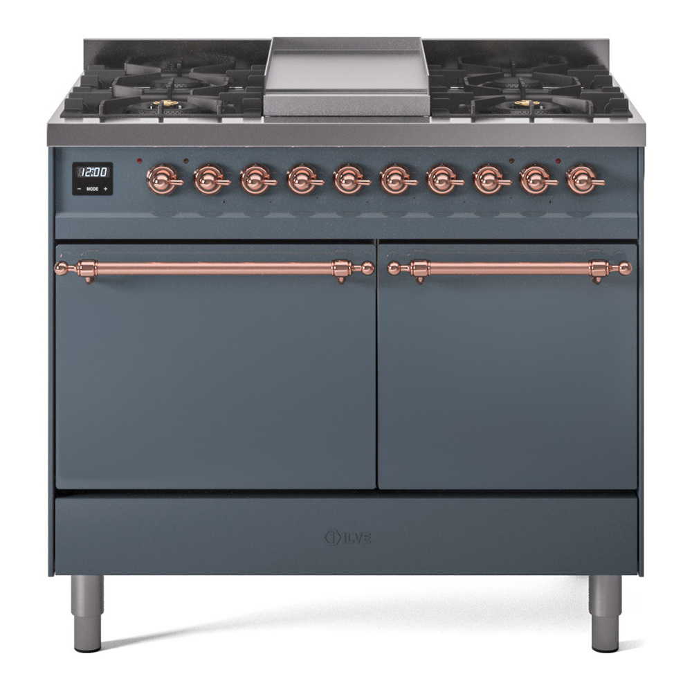 Nostalgie II 40 inch Dual Fuel Range with Double Ovens, 6 Burners and Griddle UPD40FQNMPBGPLP