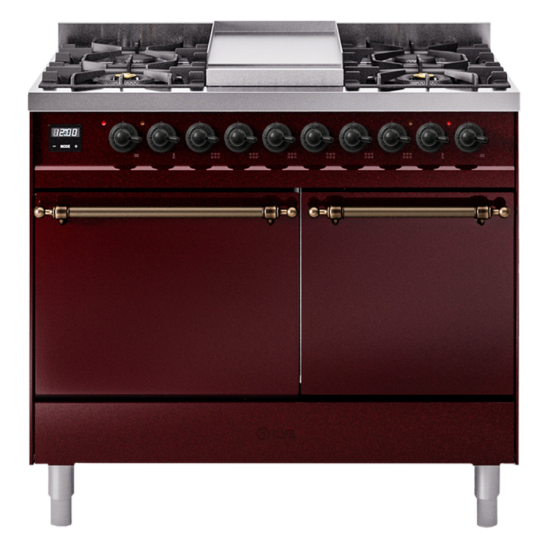 Nostalgie II 40 inch Dual Fuel Range with Double Ovens, 6 Burners and Griddle UPD40FQNMPBUB