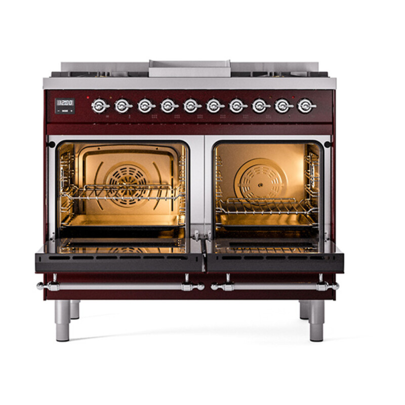 Nostalgie II 40 inch Dual Fuel Range with Double Ovens, 6 Burners and Griddle UPD40FQNMPBUC