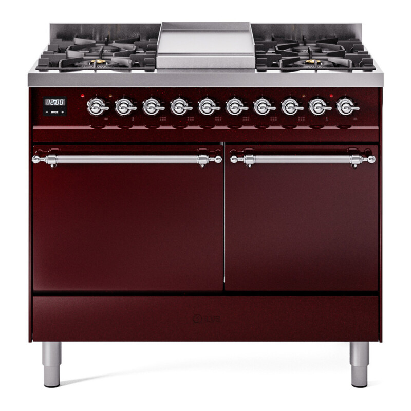 Nostalgie II 40 inch Dual Fuel Range with Double Ovens, 6 Burners and Griddle UPD40FQNMPBUCLP