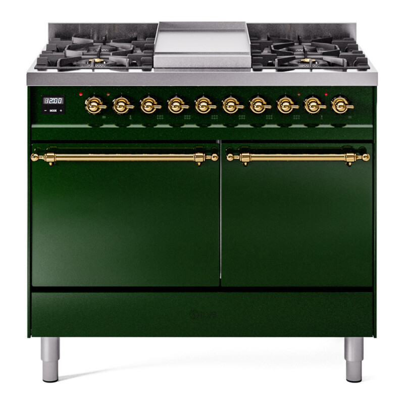 Nostalgie II 40 inch Dual Fuel Range with Double Ovens, 6 Burners and Griddle UPD40FQNMPEGG