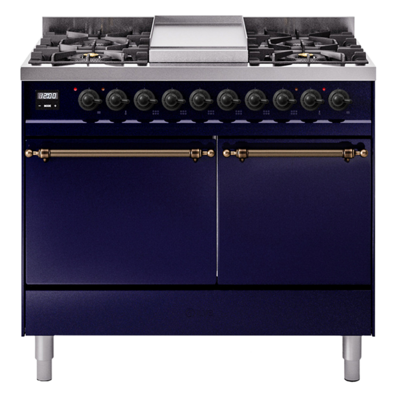 Nostalgie II 40 inch Dual Fuel Range with Double Ovens, 6 Burners and Griddle UPD40FQNMPMBB