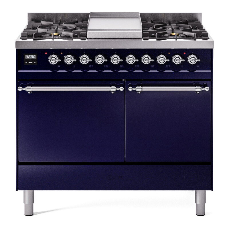 Nostalgie II 40 inch Dual Fuel Range with Double Ovens, 6 Burners and Griddle UPD40FQNMPMBCLP