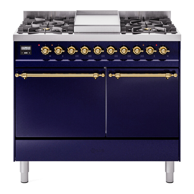 Nostalgie II 40 inch Dual Fuel Range with Double Ovens, 6 Burners and Griddle UPD40FQNMPMBGLP