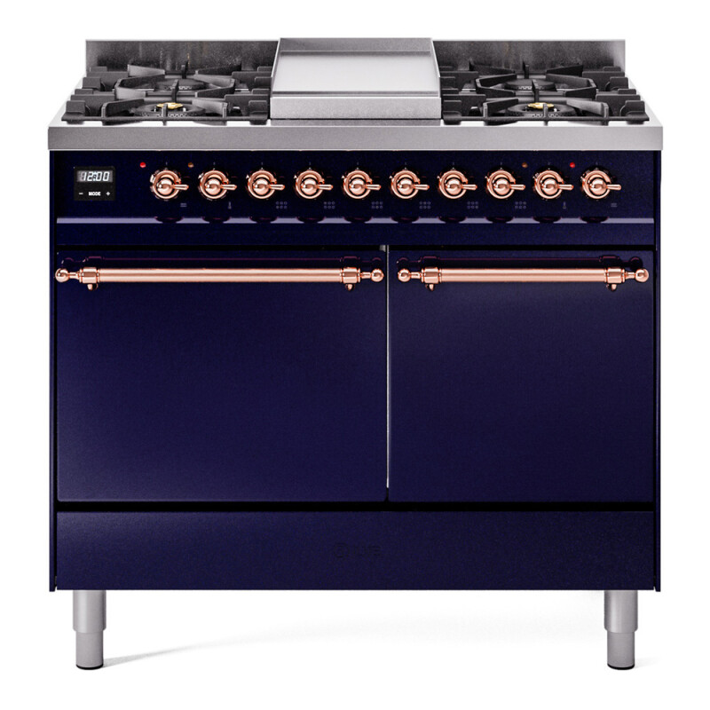 Nostalgie II 40 inch Dual Fuel Range with Double Ovens, 6 Burners and Griddle UPD40FQNMPMBPLP