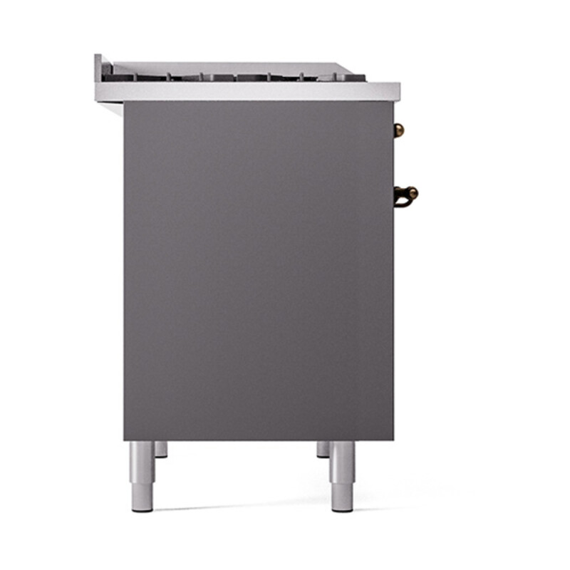 Nostalgie II 40 UPD40FQNMPMGB Freestanding Dual Fuel Range with 6 Sealed Burners with Griddle Double Oven with Solid Door with Bronze knobs UPD40FQNMPMGBLP