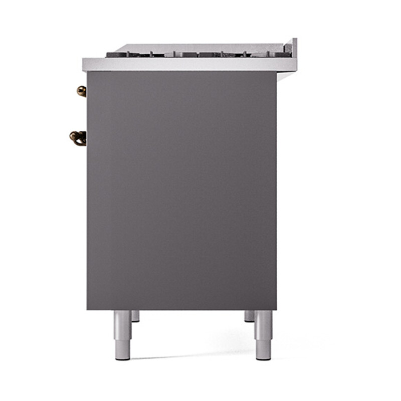Nostalgie II 40 UPD40FQNMPMGB Freestanding Dual Fuel Range with 6 Sealed Burners with Griddle Double Oven with Solid Door with Bronze knobs UPD40FQNMPMGBLP