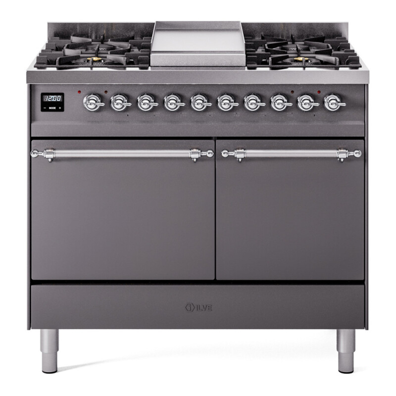 Nostalgie II 40 inch Dual Fuel Range with Double Ovens, 6 Burners and Griddle UPD40FQNMPMGCLP